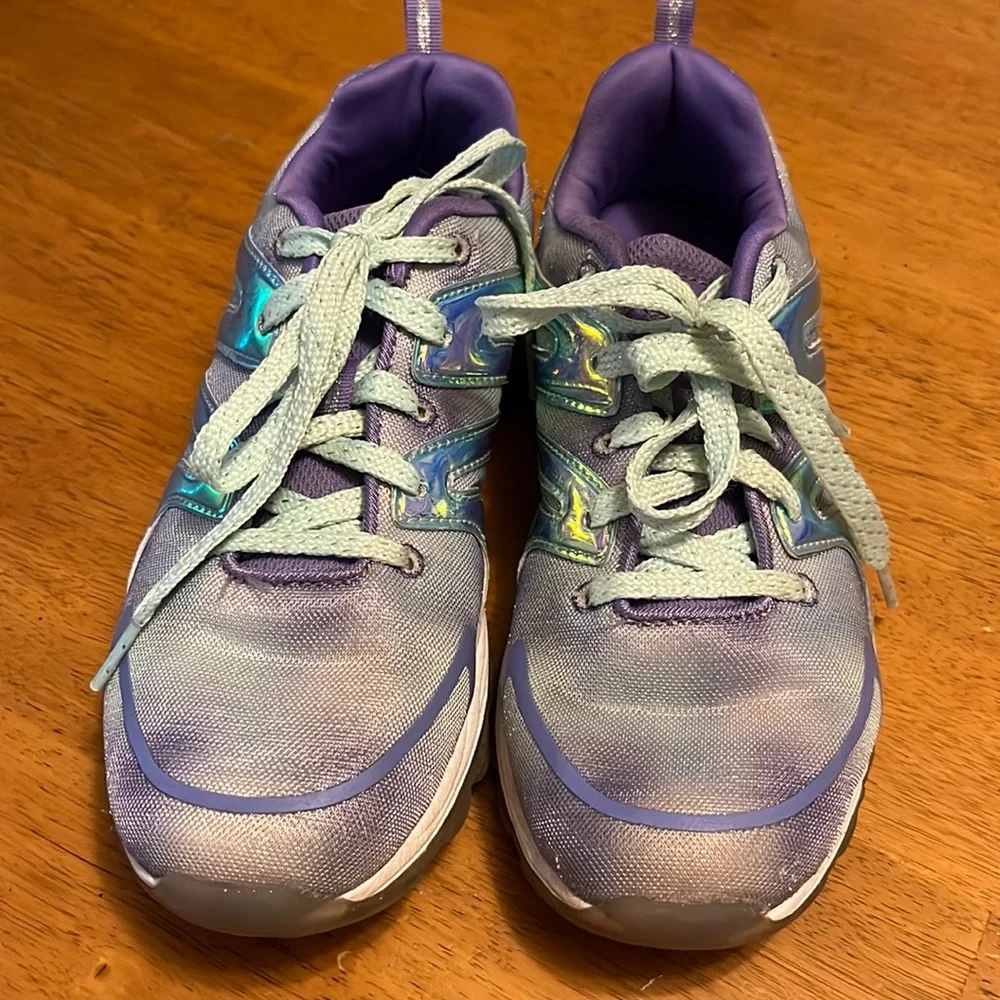 Girls Skechers Sport Sneakers size 5 Purple and Blue - Picture 6 of 15